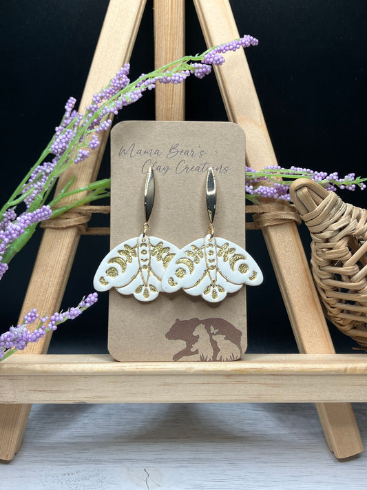 Foil Inlay Moth - White/Gold