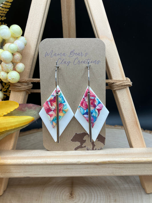 Double Diamonds - Rainbow Pinwheels(silver)