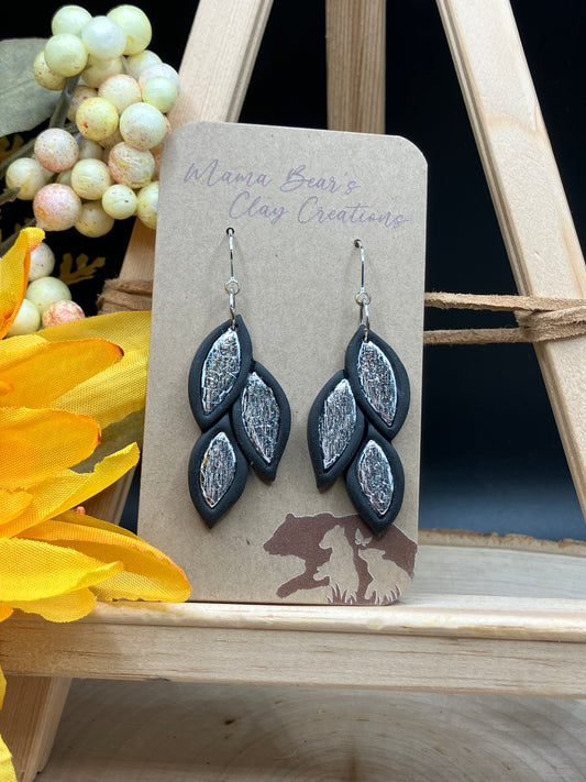 Falling Inlay Leaves - Black/Silver
