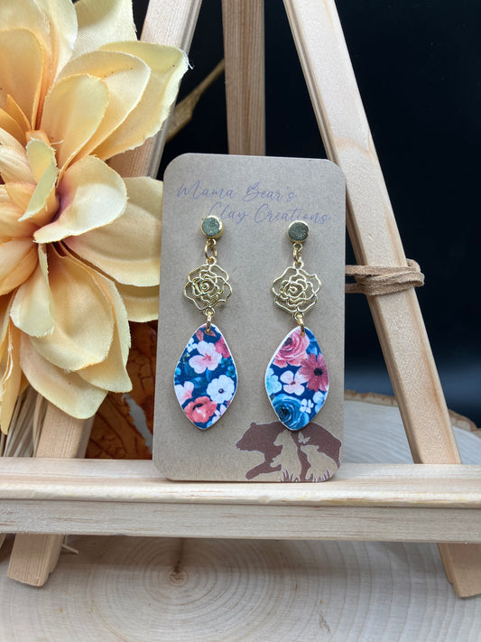 Navy & Peach Floral - Floral Charm