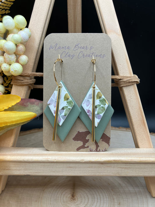 Double Diamonds - Fall Foliage (green/gold)
