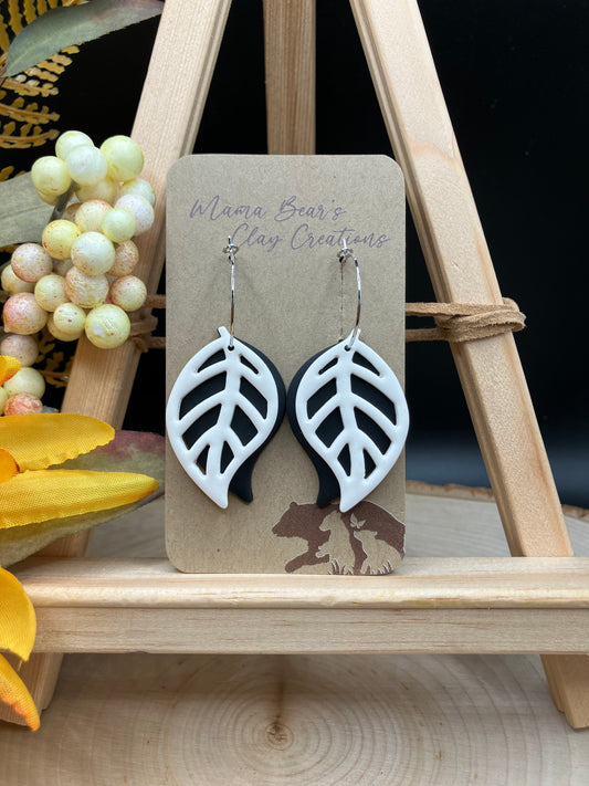Swinging Leaves - White on Black