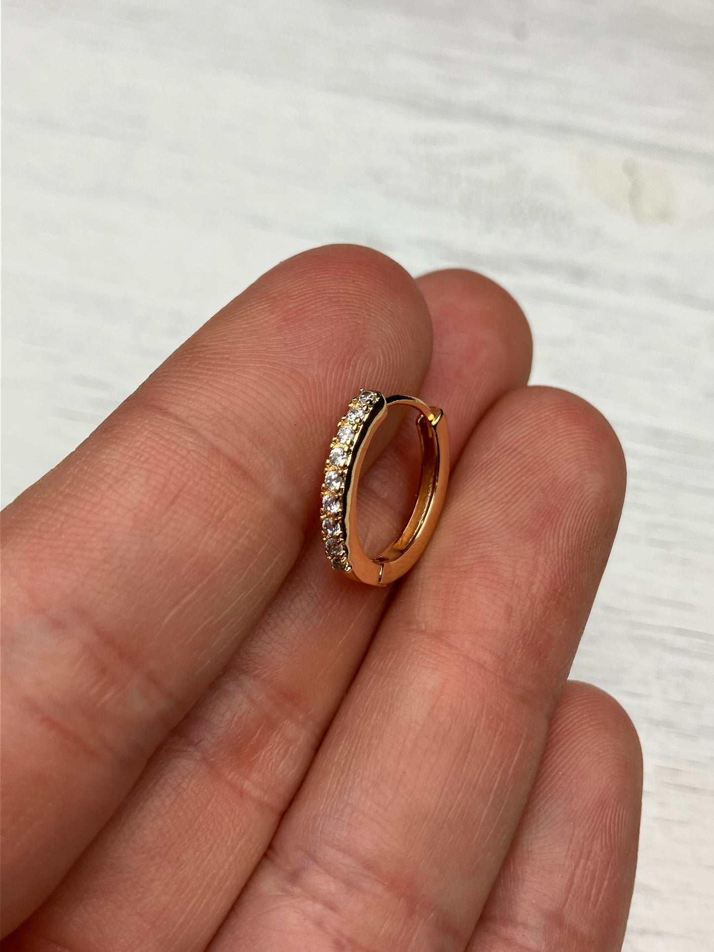 BYO CZ Inlay Hoop - Gold