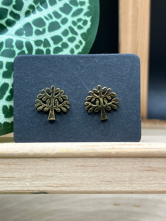 Tree Stud - Gold Tone