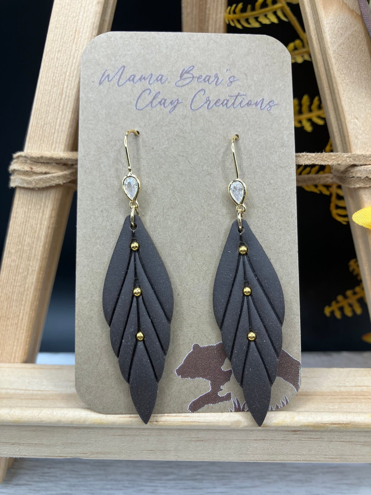 Beaded Elongated Leaf - Dark Chocolate