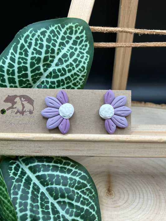 Half Daisy Stud - Purple