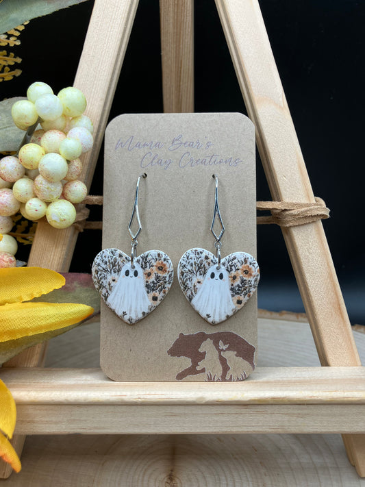 Floral Ghost Hearts - Silver