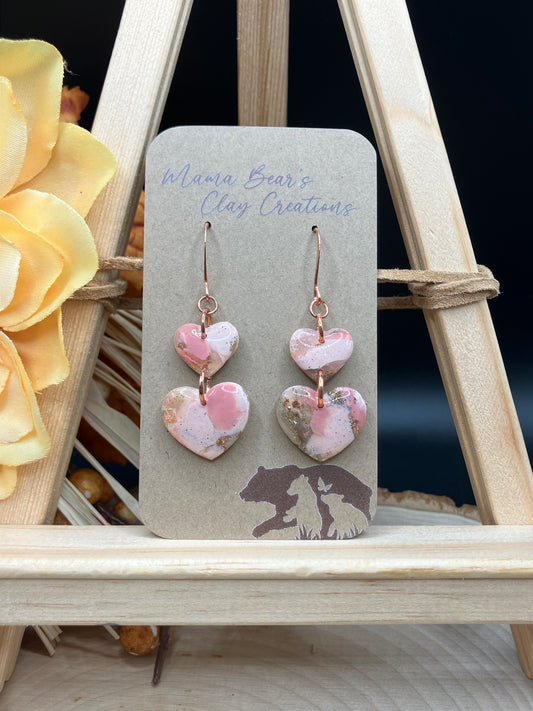 Pink Marble - Double Heart
