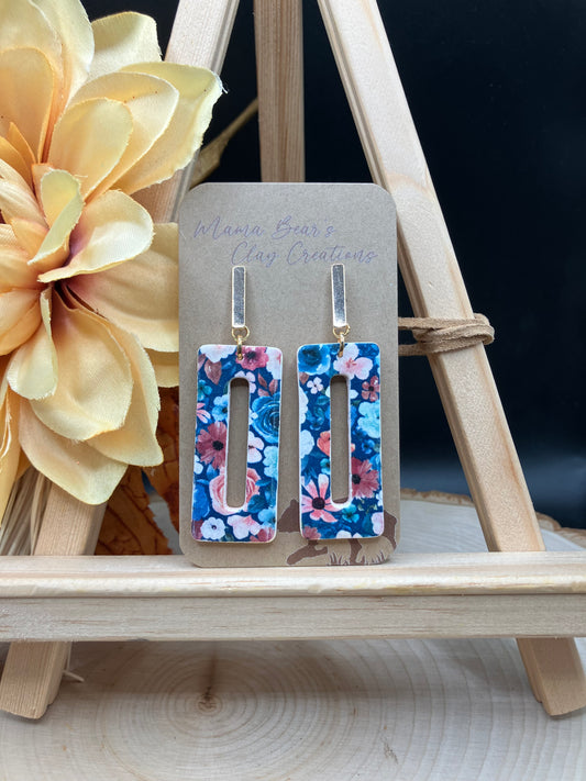 Navy & Peach Floral - Rectangle