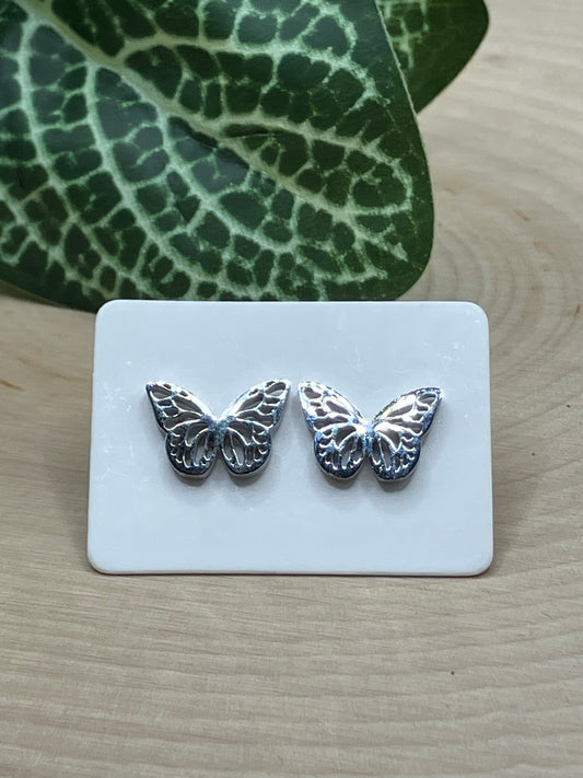 Butterfly Stud - Silver Tone
