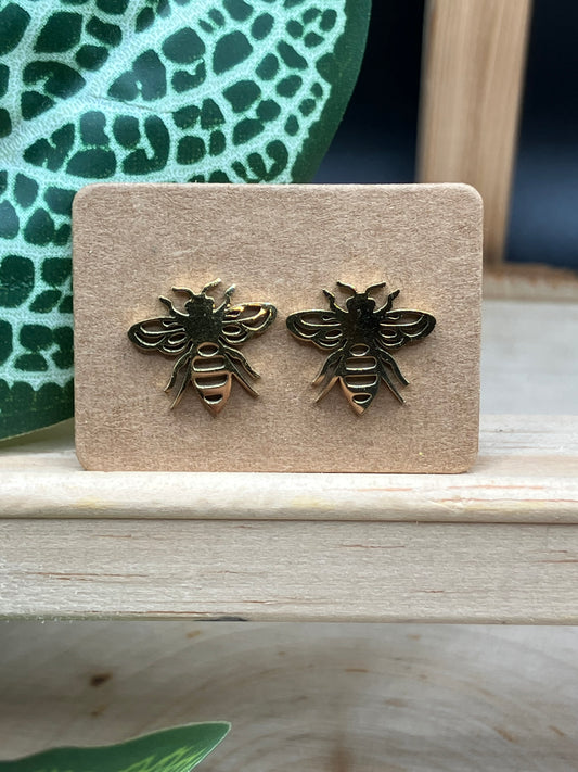 Bee Stud - Gold Tone