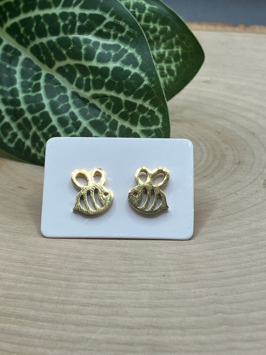 Cute Bee Stud - Gold Tone