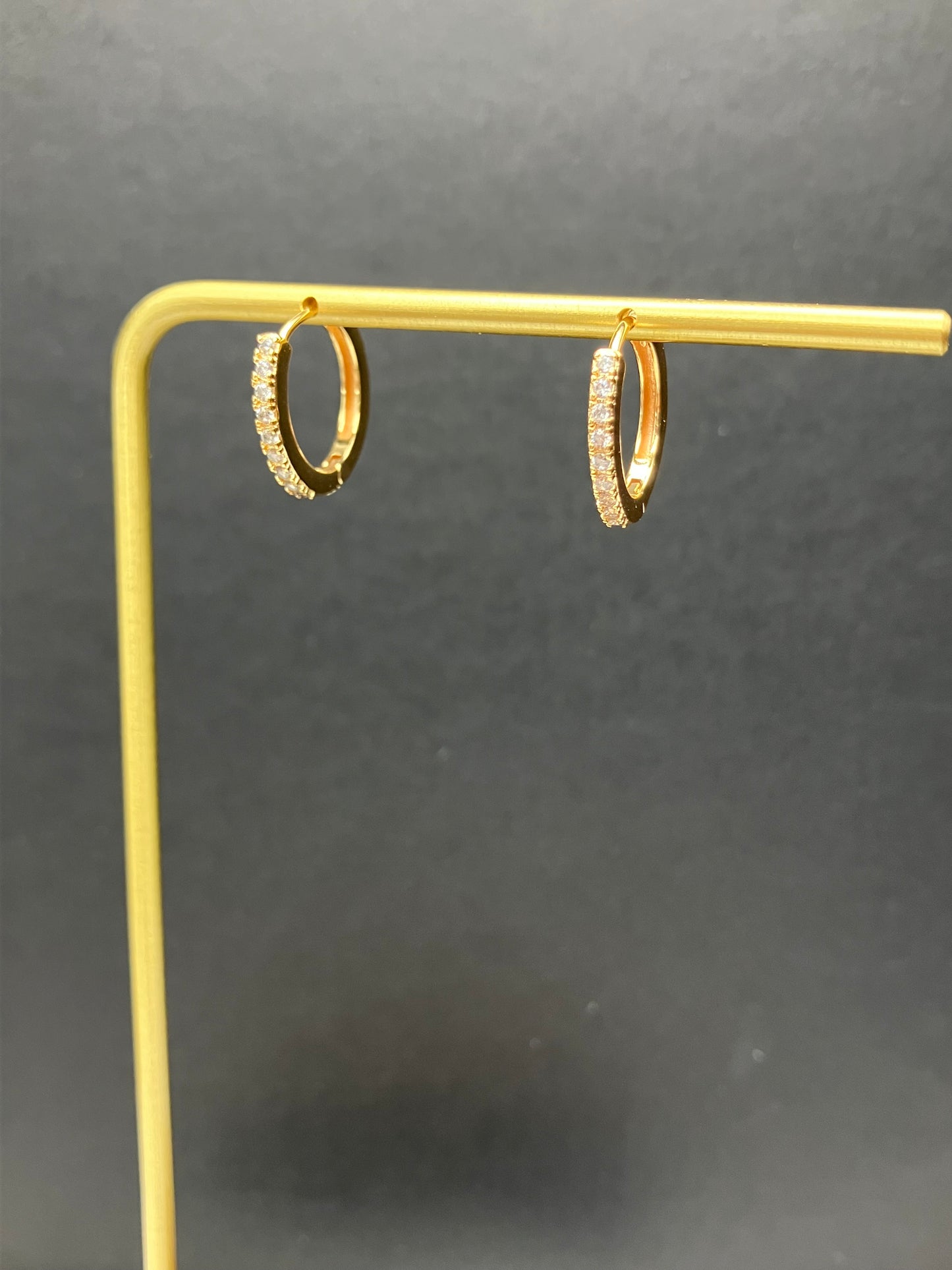 BYO CZ Inlay Hoop - Gold