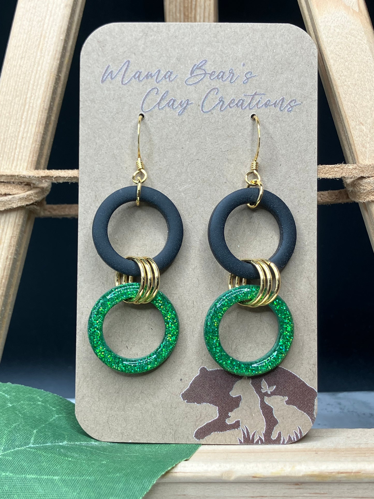 Stacked Circles - Black & Green