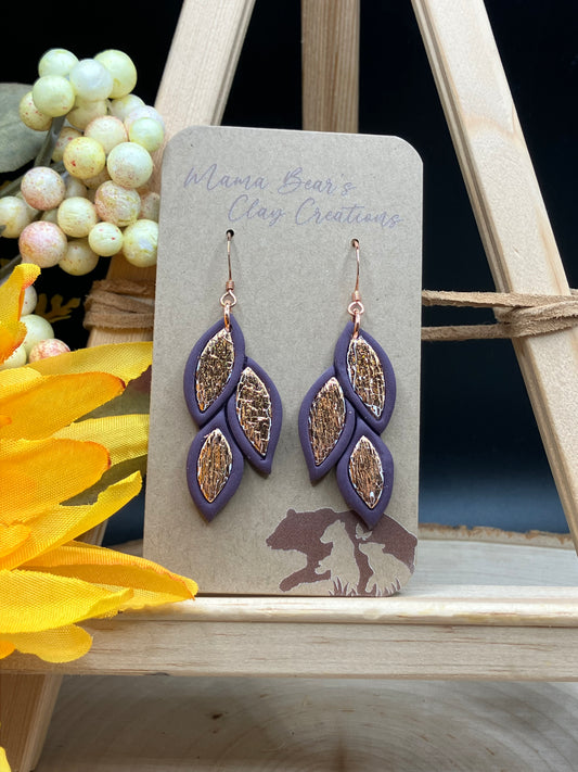 Falling Inlay Leaves - Purple/Copper
