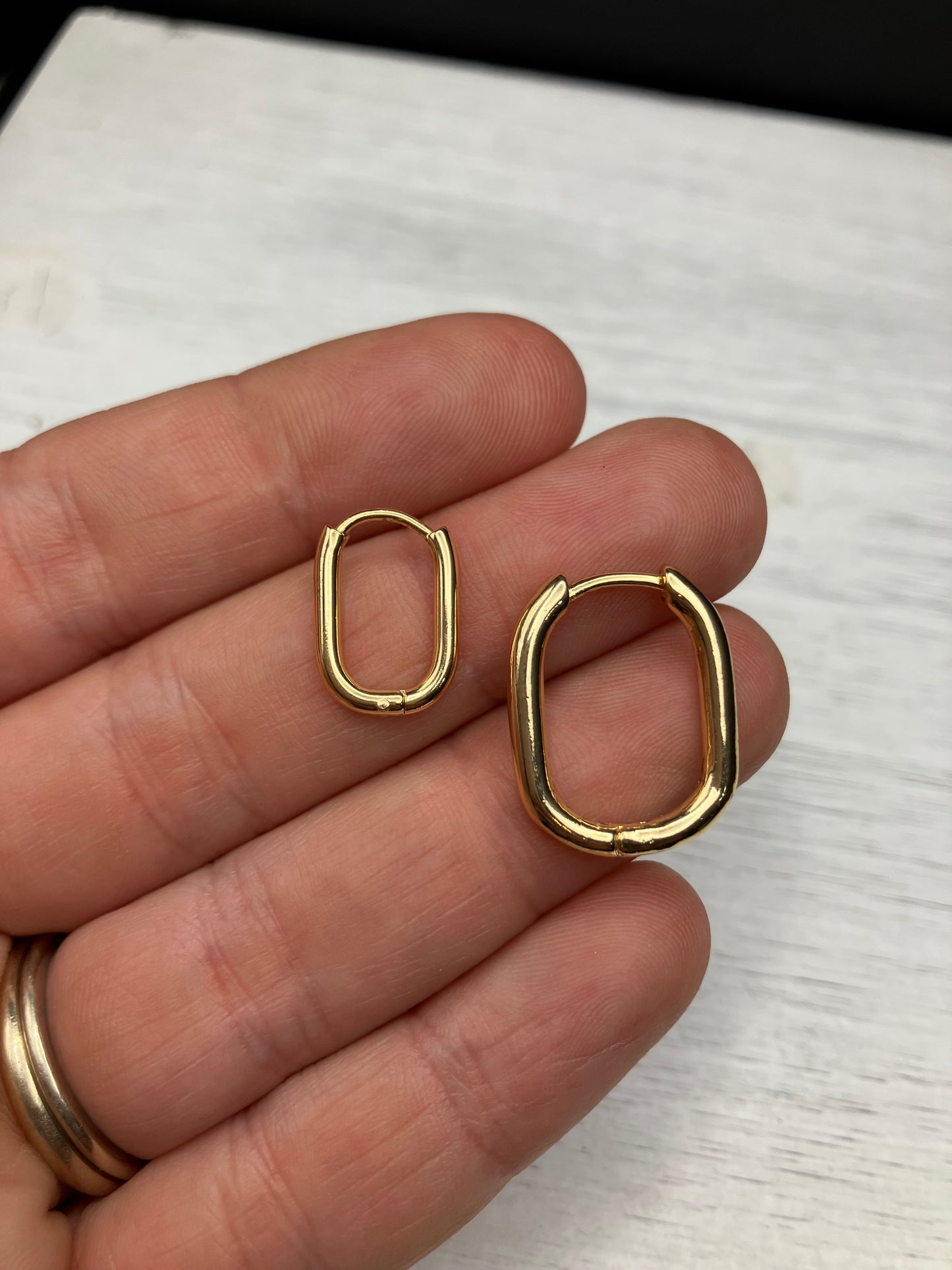 BYO Small Rectangle Hoop - Gold