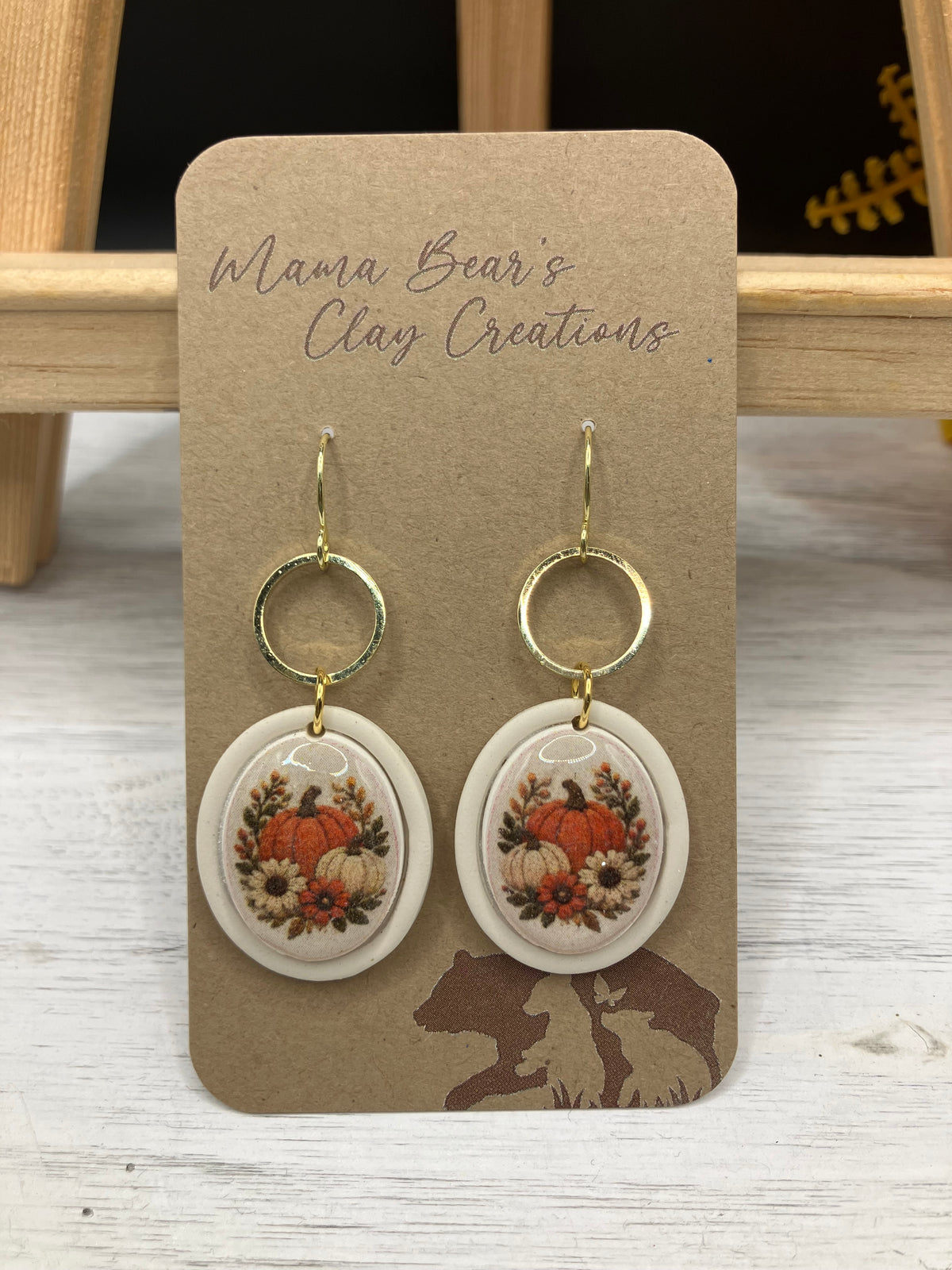 Fall Inlay Style - Pumpkins in Cream