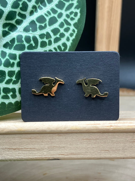 Dragon Stud - Gold Tone