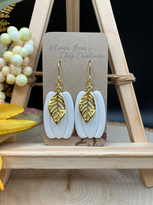 Tall Pumpkins - White/Gold