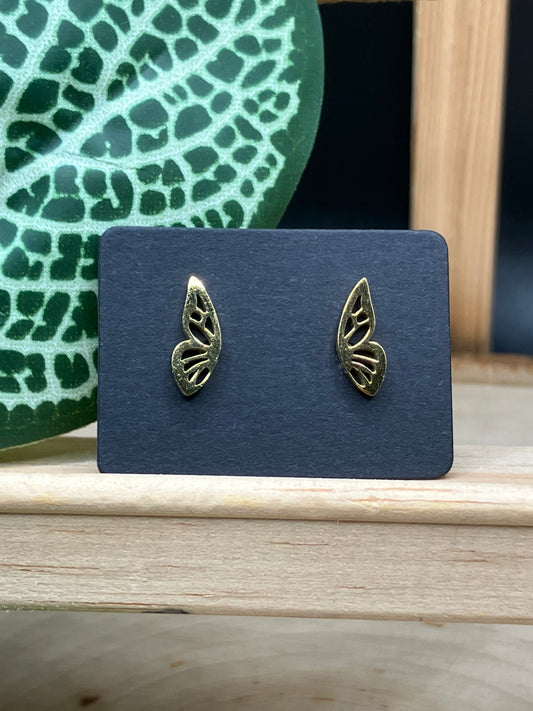 Butterfly Wing Stud - Gold Tone
