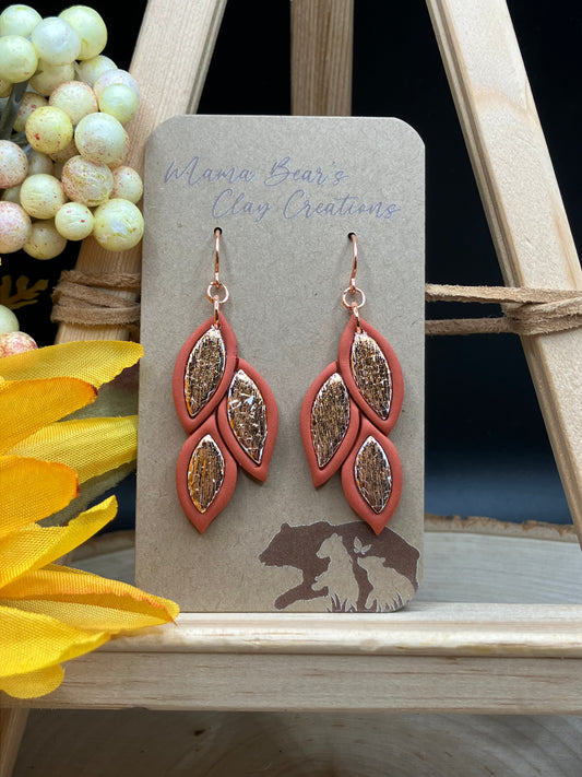Falling Inlay Leaves - Burnt Orange/Copper