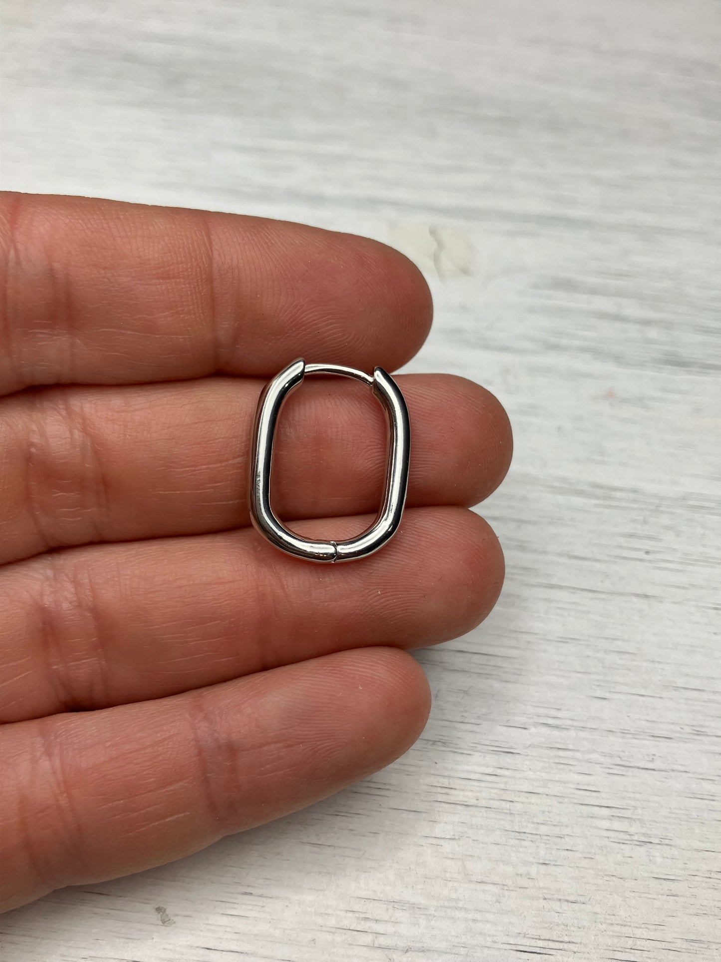 BYO Large Rectangle Hoop - Silver