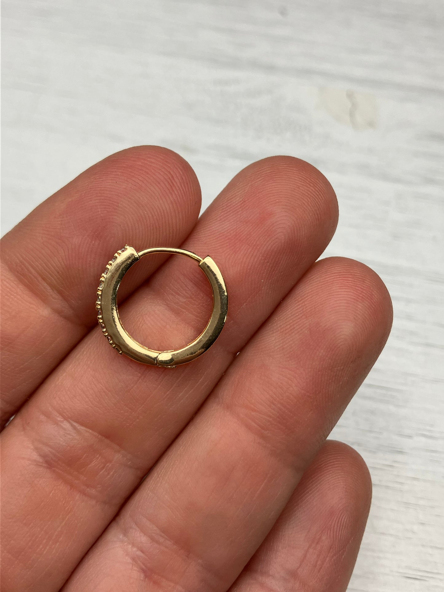 BYO CZ Inlay Hoop - Gold