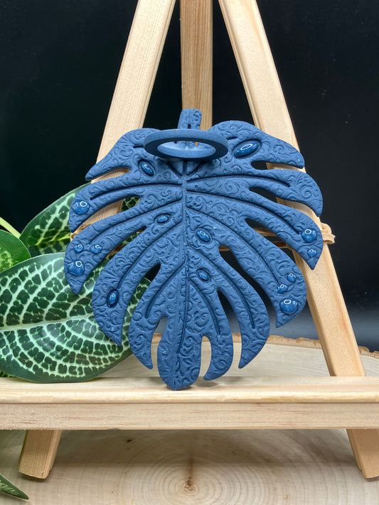 Blue Textured Monstera Leaf Propagation Station