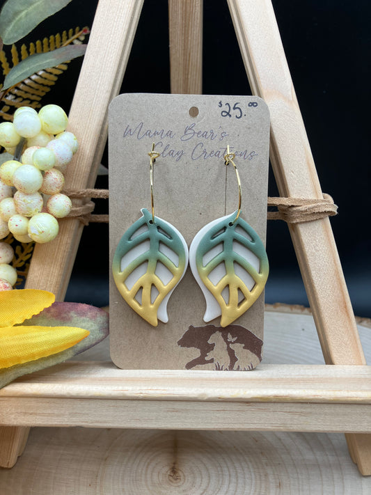 Swinging Leaves - Green Ombre on Gold