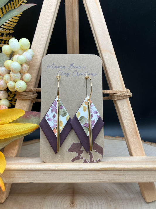 Double Diamonds - Fall Foliage (eggplant/gold)