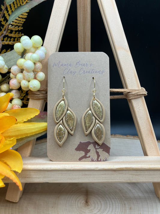 Falling Inlay Leaves - Caramel/Gold