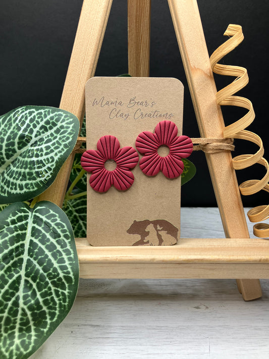 BYO XL 5 Petal Dangle - Burgundy