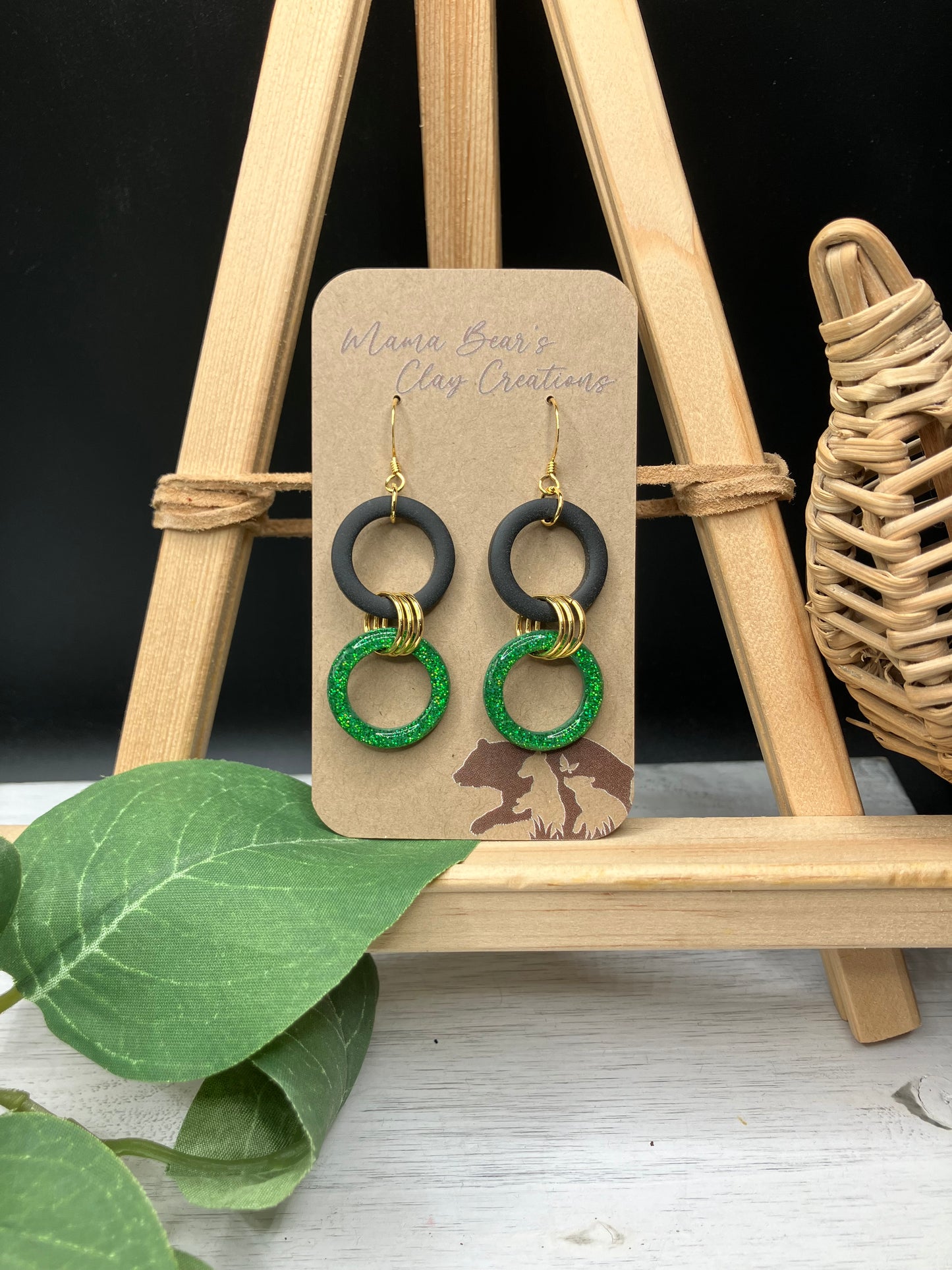 Stacked Circles - Black & Green