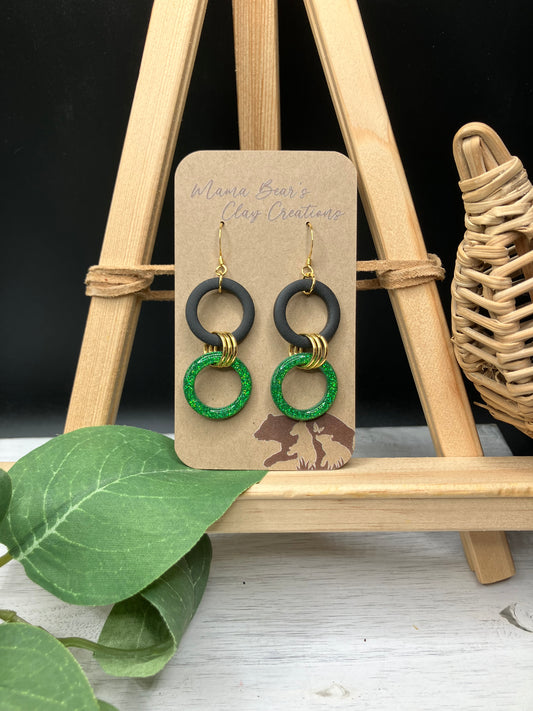 Stacked Circles - Black & Green