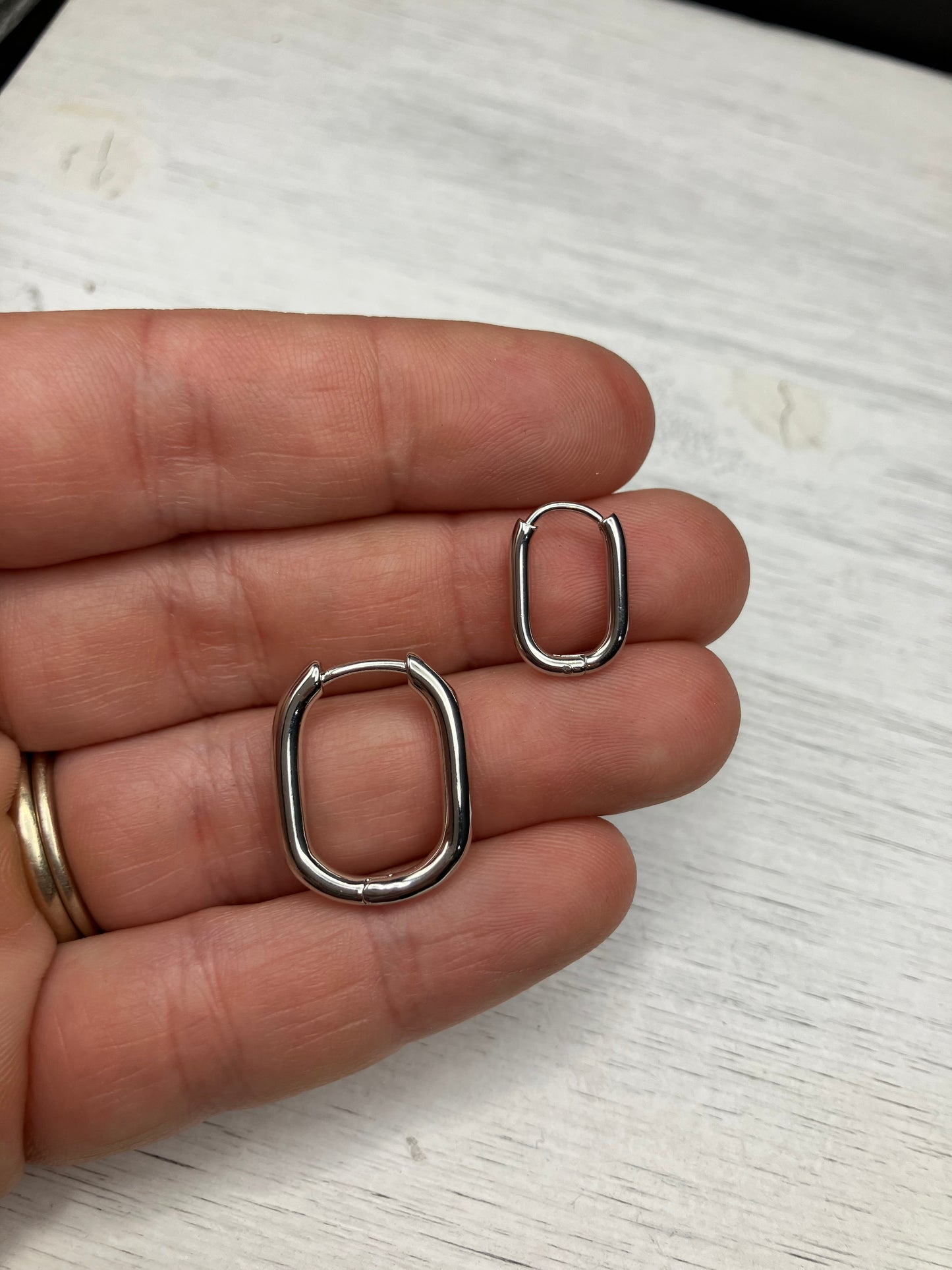 BYO Small Rectangle Hoop - Silver