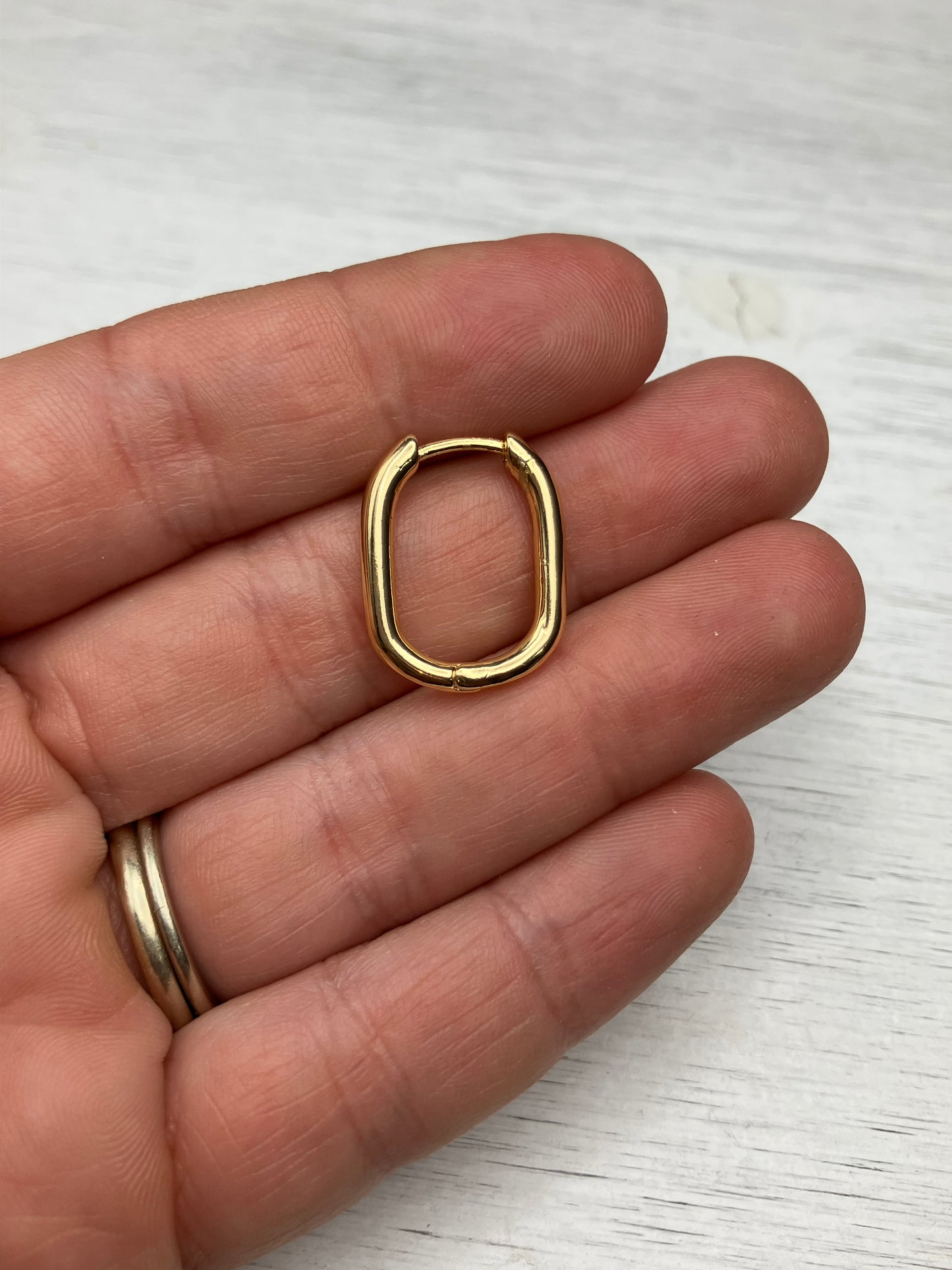 BYO Large Rectangle Hoop - Gold