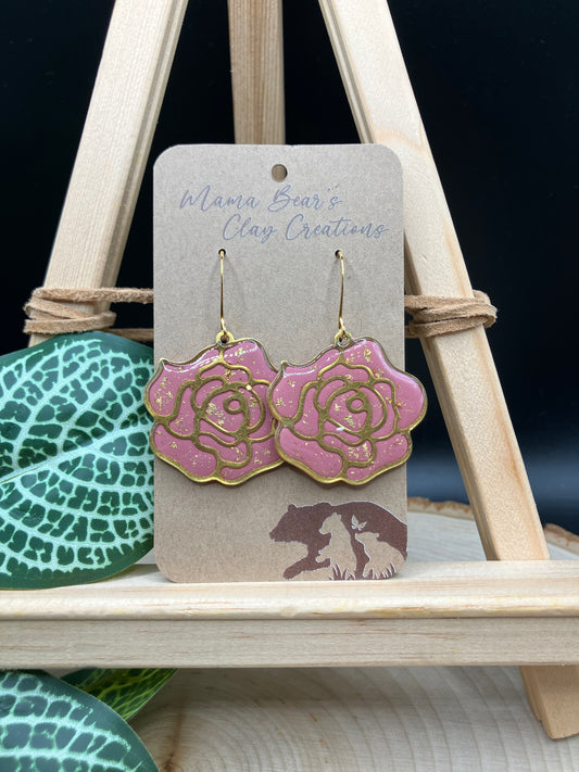 Dusty Pink Rose Dangle