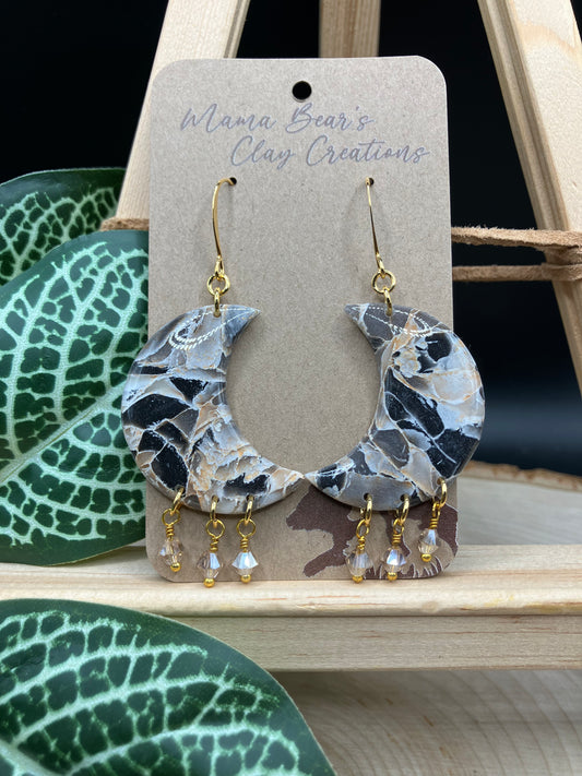Granite Beaded Moons - Champagne AB