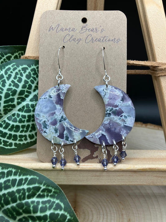 Lavender Beaded Moons - Tanzanite