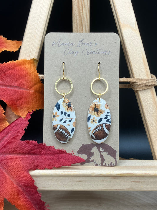 Footballs & Florals - Oval